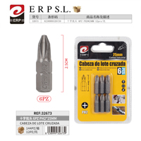 Juego de 12 puntas de destornillador Phillips Erpsl de 6 piezas, Ph2, 25 mm, grado industrial, acabado mate, China