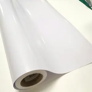 Custom 24 Inch Glossy Printable PVC Vinyl Roll 120g/140 White Inkjet Print Permanent/Removable Vinyl Roll
