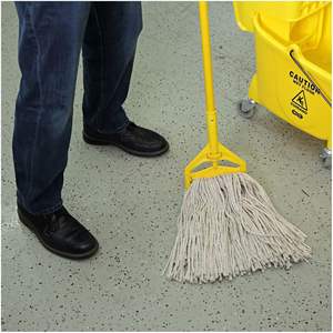 Kits de Mopa con Extremo Recortado Boardwalk 5324C # Cesta de Plástico Rectangular de 60 Pulgadas con Asa Amarilla y Esponja para Limpieza del Hogar, 24 Unidades Naturales - Product Image 4