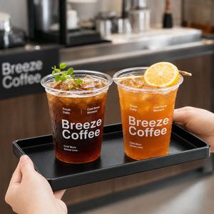 Gobelets en PET transparents en gros avec couvercles, impression personnalisée pour café froid, thé au lait, thé aux fruits, café à emporter, fournisseurs d'emballages de boissons - Product Image 6