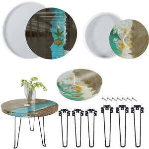 HY 24 pouces/60cm grands moules de table ronds en résine époxy pour bricolage Art décoration de la maison - Product Image 6