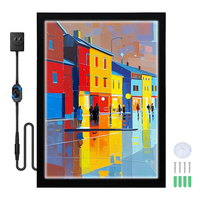Cadre d'affichage LED mural en aluminium avec variateur de luminosité réglable à distance, monochrome, pour affiches publicitaires, boîte à lumière