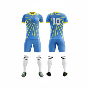 Ensemble de maillots de football pour hommes respirant et à séchage rapide, maillots de football de France, logo imprimé, maille, 100% polyester, impression numérique - Product Image 1