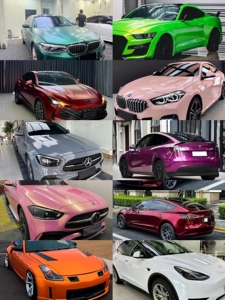 Lapisan vinil pelindung cat mobil, sangat Glossy tahan UV penyembuhan sendiri peregangan tinggi logam naga darah merah