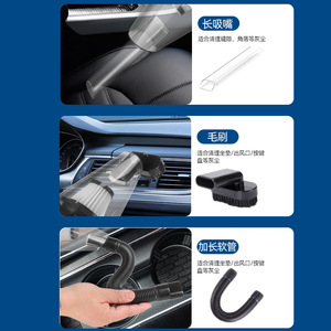 Aspirateur de voiture portable sans fil rechargeable 0,5L-1L haute puissance avec éclairage LED pour le nettoyage de l'intérieur de la voiture - Product Image 1