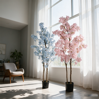 Arbre artificiel de cerisier en pot, vente en gros, toucher naturel réaliste, arbre de sol en soie Sakura pour la décoration d'hôtels, cafés et mariages