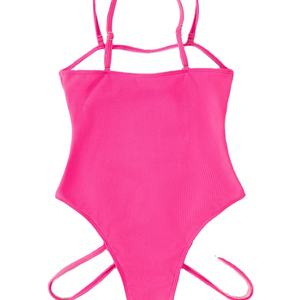 Conjunto de Bikini Brasileño Personalizado OEM, Micro Bikini Sexy para Mujer con Estampado/Puntos en la Parte Delantera, Traje de Baño de 1 Pieza, Fabricante de Guangzhou - Product Image 3