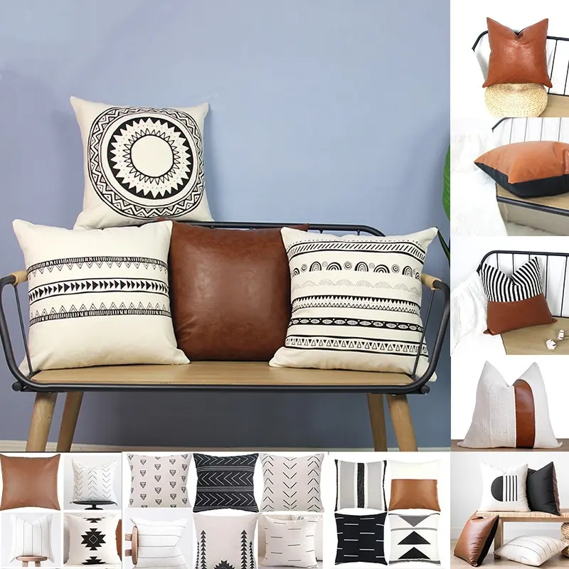 Dekoratives 100% Baumwollkissenbezug 4-teiliges Set Sofa Couch Boho-Stil langlebiges Überwurf-Kissenbezug