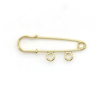 Broche de kilt pour enfants de 4 cm en alliage plaqué or avec 2 boucles, ornée de strass en cristal, motif Allah Mashallah islamique, pour sacs