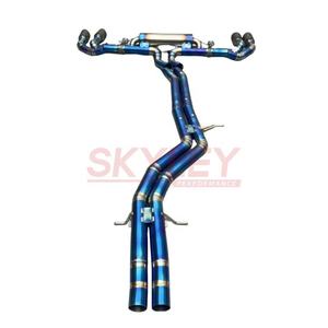 Silenciador SKYLEY Catback azul de titanio para <span class=keywords><strong>Lamborghini</strong></span> URUS 4,0 2018 + coche deportivo con sistema de <span class=keywords><strong>escape</strong></span> de válvula de fábrica OEM de tubo X - Product Image 2