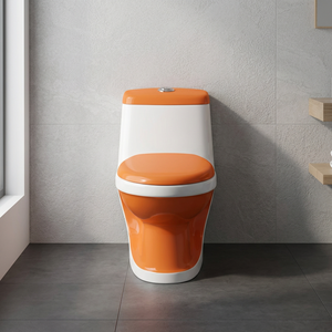 Inodoro de Cerámica de Una Pieza con Sifón, Estilo Europeo, de Montaje en el Suelo, con Doble Descarga, para Baños de Lujo y Uso en Exteriores - Product Image 2