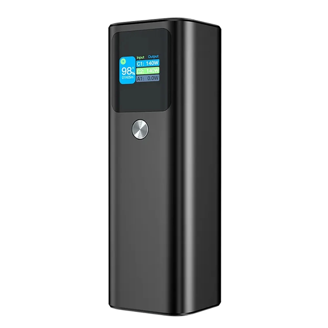 USB Type C PD3.1 140W Power Bank TFT Smart Display 3 Ports Outdoor Mobile Portable Charger Super Fast Charging Power Bank