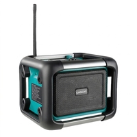 Radio de chantier compacte 20V BT 18V avec cage de protection intégrée et port de charge USB