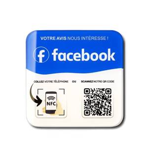 Tablero adhesivo de mesa acrílico con Chip NFC, menú de restaurante, revisión de Facebook, Google, código de tarjeta, revisión de redes sociales, táctil móvil - Product Image 1