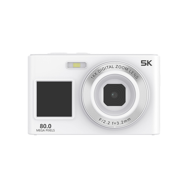 5k 80MP Dual Screens Digital Camera with SD Card Wifi Portable Small Point & Shoot 18X Zoom for Kids Teens Adult Beginner