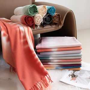 New Two Tone Color Autumn Winter Scarf Fashion <b>Tie</b> Dye Warm Lady Women Dress Scarf - Product Image 1