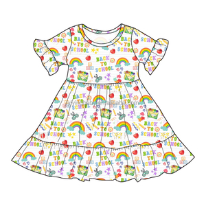 Alta qualità americana giorno dell'indipendenza stampa floreale vestito di seta per le bambine bella abbigliamento Casual per bambini per le ragazze - Product Image 5