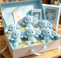 Peluche Lapin Bleu Mignon avec Décoration Étoile, Personnage de Dessin Animé, Poupée en Peluche pour Enfants, Collection, Vente en Gros