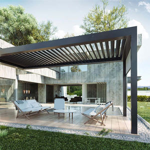 Oweado-Parasol motorizado para todas las estaciones, pérgola <span class=keywords><strong>de</strong></span> aluminio <span class=keywords><strong>de</strong></span> lujo, puertas correderas para balcón, terraza, naturaleza tratada a presión - Product Image 2