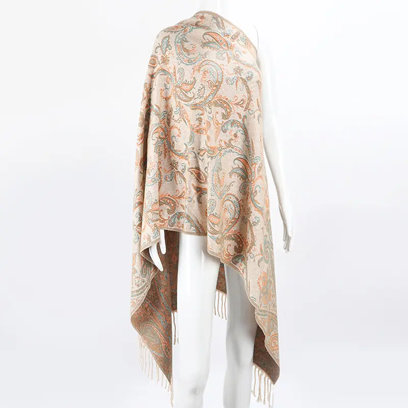 Geerdeng Nieuwe Mode Design Winter Kasjmier Paisley Sjaal Dubbelzijdig Reizen Geborduurde Body Wrap Sjaals & Sjaals
