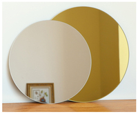 Cadre rond en bois de style moderne fait à la main avec un grand miroir décoratif de qualité d'exportation