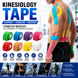 Bande Kinesiologique Xingda Fashion 2.5/3.8/5/7.5/10cm*5m – Rouleau de Bande Musculaire Athlétique pour Récupération et Lifting – Bande de Thérapie Corporelle Complète - Product Image 1