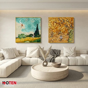 Arte <span class=keywords><strong>de</strong></span> pared moderno pintado a mano, decoración colgante posmoderna, lienzo, pintura al óleo del <span class=keywords><strong>campo</strong></span> <span class=keywords><strong>de</strong></span> <span class=keywords><strong>trigo</strong></span> <span class=keywords><strong>de</strong></span> <span class=keywords><strong>Van</strong></span> <span class=keywords><strong>Gogh</strong></span> y ciprés - Product Image 3