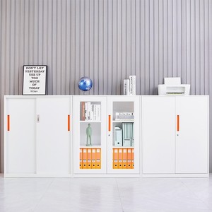 <span class=keywords><strong>Armoire</strong></span> basse en acier personnalisée avec 2 portes coulissantes, <span class=keywords><strong>armoire</strong></span> de classement en métal avec porte vitrée, <span class=keywords><strong>armoire</strong></span> d'archives, <span class=keywords><strong>armoire</strong></span> de rangement pour bons de commande pour bureau - Product Image 5