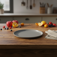 Service de table en grès Guangda, ensembles de vaisselle en céramique grise, assiettes, bols, tasses, passe au lave-vaisselle, au micro-ondes, au four et au congélateur