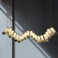 Lustre rond nordique à hauteur réglable, design personnalisé en verre doré, luminaires suspendus pour hall d'hôtel, escalier, salle à manger