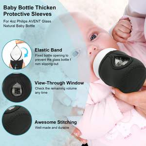 Funda de neopreno reutilizable para biberón de vidrio de 4 oz, aislante de calor/frío, para accesorios de bebidas de vidrio Philips Avent - Product Image 5