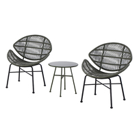 Ensemble de table et chaises de jardin en aluminium durable, table ronde d'extérieur