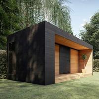 Maison de jardin préfabriquée en bois moderne, sauna extérieur de luxe et maison de piscine, cabane d'invités résistante aux intempéries pour jardin, bureau modulaire en pod