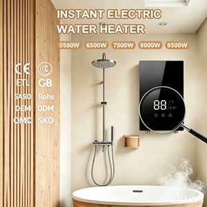 Calentador de Agua Inteligente de Calentamiento Instantáneo CE CB 5.5KW-9KW, Diseño sin Tanque con Función de Control Remoto WIFI, Potencia Ajustable (5.5KW) - Product Image 1