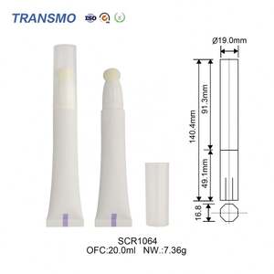 Emballage de flacon cosmétique en plastique souple pour lotion à tête d'éponge, tube souple de 20 ml, tubes à presser pour brillant à lèvres - Product Image 2