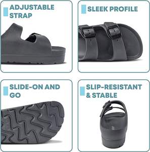 <span class=keywords><strong>Sandalias</strong></span> de Verano para Mujer, Cómodas, con Suela Gruesa, Deslizantes, con Soporte de Arco Ajustable, Parte Superior Suave, Plataforma Ligera de EVA - Product Image 2