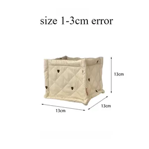 Quilted Plaid Bow Women's Sundries <b>Storage</b> Cases <b>Small</b> Cosmetic Bags Ladies Large Capacity Cotton <b>Box</b> Pouch Female Handbags - Product Image 6