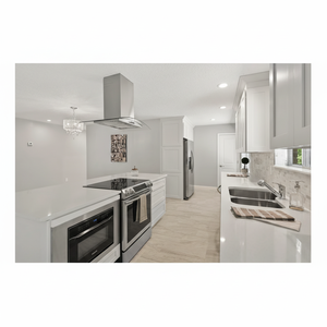 Armoires de cuisine shaker blanches à usage intensif en contreplaqué HDF avec charnière et accessoires de glissière de tiroir du distributeur USA - Product Image 1