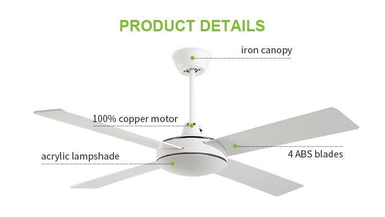 Breezelux Classic White Natural Wind Remote Control Electric Power LED Ceiling Fan Light