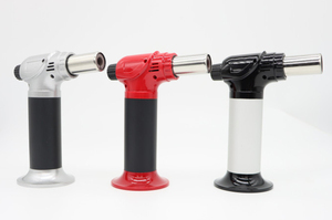 Brûleur à gaz butane rechargeable personnalisé de qualité supérieure, briquet à jet avec adaptateurs, torche métallique, flamme de torche, briquet à flamme de torche HC-602 - Product Image 4