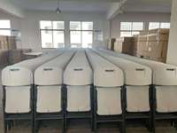 Table et chaises pliantes rondes de 6 pieds en plastique blanc pour événements extérieurs, mariages et jardins