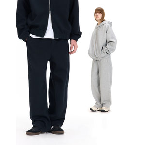 Bán Buôn Heavyweight Cotton Đồng Bằng Sweatsuit Tùy Chỉnh Hoody Phòng Tập Thể Dục Jogger Hai Mảnh Nặng Zip up Hoodie Mens Bộ Đồ Thể Thao - Product Image 3