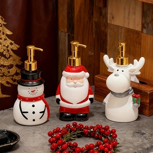Dispensador de Sabão em Forma de Papai Noel, Tipo Pressão, Garrafa de Refil de Sabão Líquido, Decoração de Banheiro para o Natal - Product Image 3