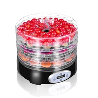 Déshydrateur alimentaire numérique professionnel à 6 plateaux pour les boissons sèches maison, les mélanges de sentiers, et plus encore, ventilateur monté à l'arrière, noir