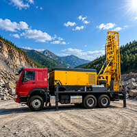 Foreuse de puits montée sur camion, machine de forage portable à moteur diesel