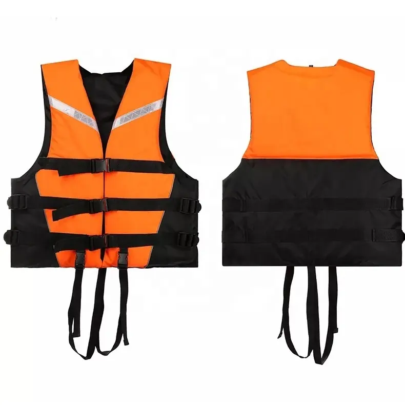 Chaleco salvavidas ligero para adultos y niños, con cintas reflectantes y silbato de emergencia para deportes acuáticos, chaleco salvavidas de seguridad, venta al por mayor