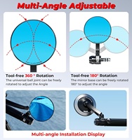 Miroirs de moto personnalisés Kewig Anti-éblouissement et étanches Miroir de moto avec embout de vis de serrage Forme ronde Alliage d'aluminium