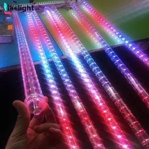 360 degree disco rain meteor dmx rgb led tube Matrix dmx 3D vertical pixel tube