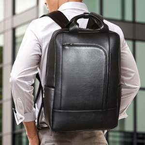 New Design England Genuine <b>Leather</b> <b>Laptop</b> Backpack Softback Business <b>Bag</b> Black Fashion Computer School Backpack for Men <b>Women</b> - Product Image 1