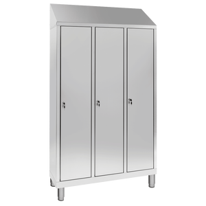 Three-Compartment Three-Door Stainless Steel <b>Storage</b> Locker - Product Image 1